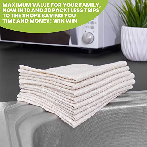 Reusable Paper Towels Washable - Bamboo Nature Friendly Paper Towels Organic Cotton - Thick, Strong, Paperless Kitchen Roll - Reusable Napkins - Zero waste (Ten Pack)