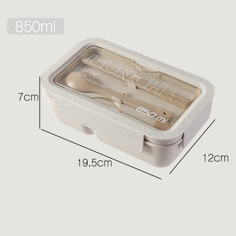 1100ml Healthy Material Lunch Box Wheat Straw Japanese-style Bento Boxes