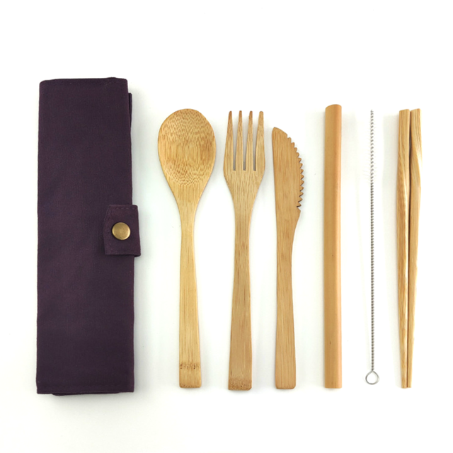 Organic Bamboo Travel Cutlery Set | Natural Cutlery Set