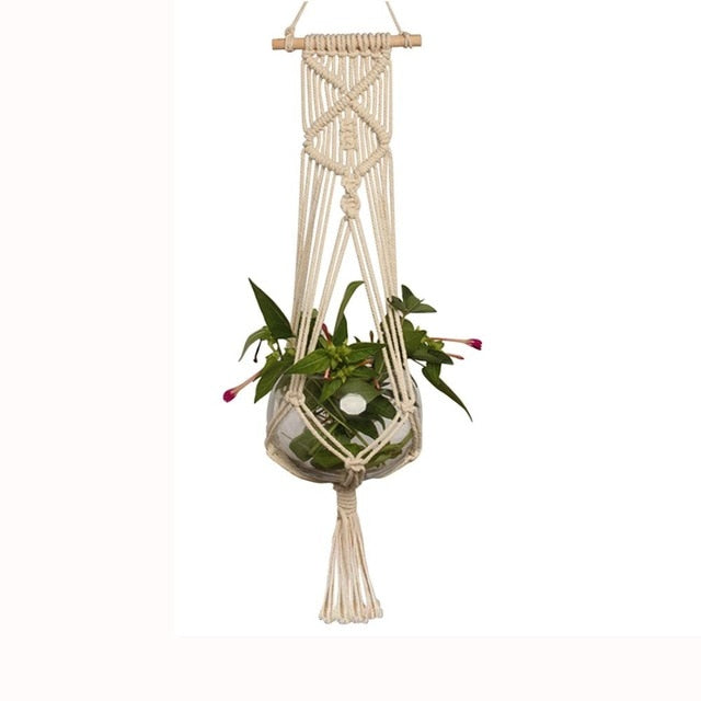 Large Handmade Hemp Rope Hanging Basket