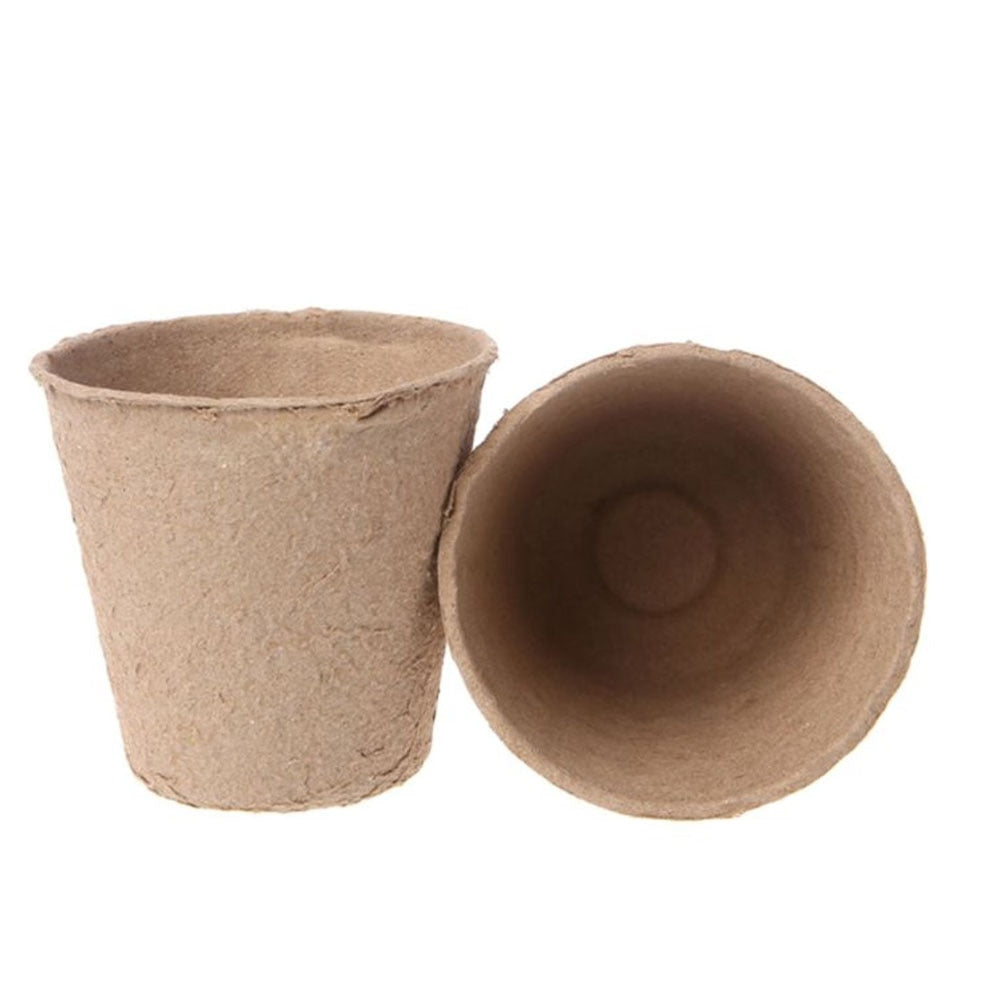 100pcs Organic Round Paper Peat Plant Seedling Starter Cups | Nursery Seed Planting Cups