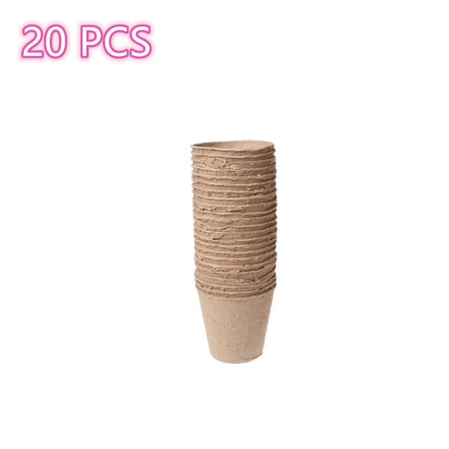 100pcs Organic Round Paper Peat Plant Seedling Starter Cups | Nursery Seed Planting Cups