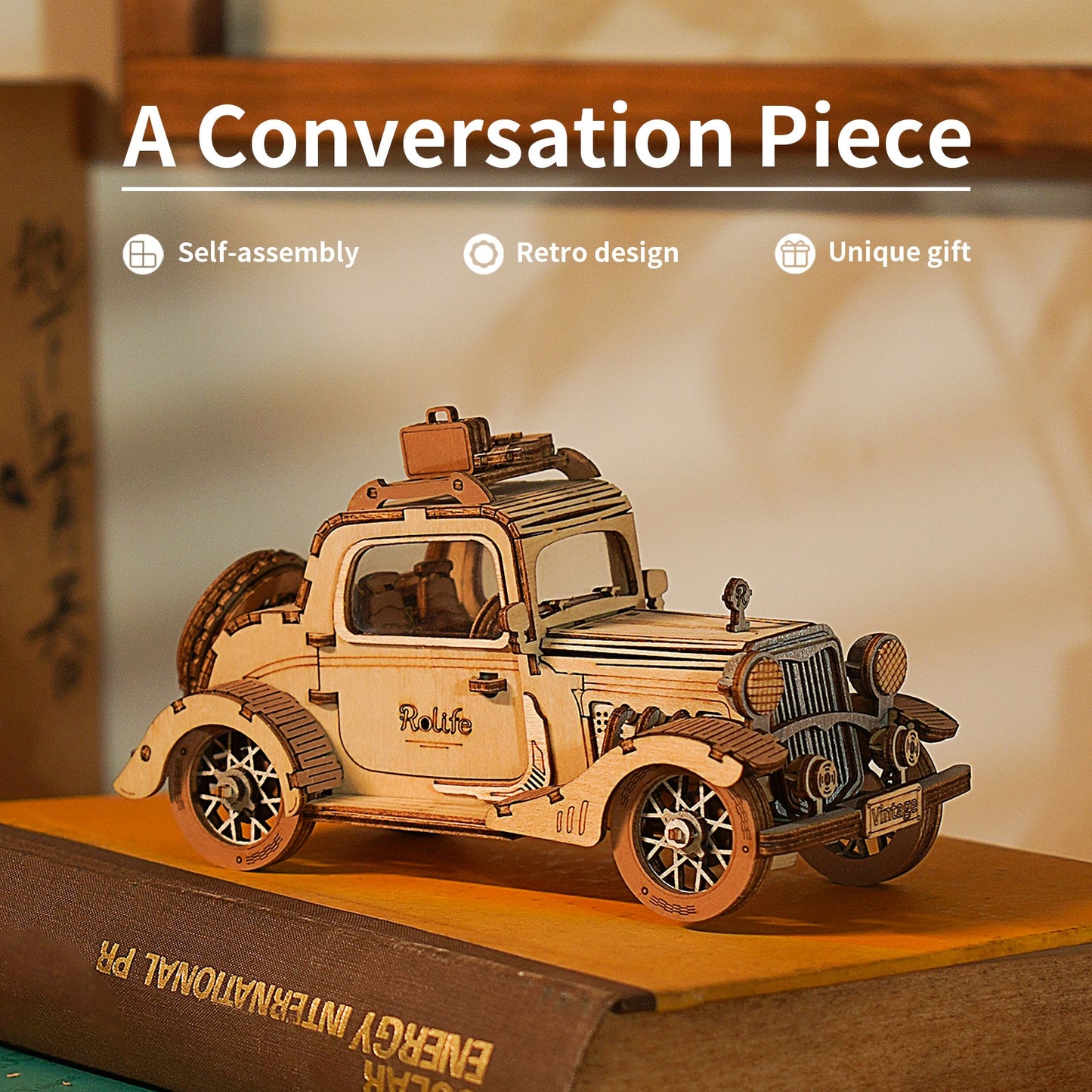 Robotime DIY Vintage Car | Tramcar | Carriage | Wooden Model Building Block Kits