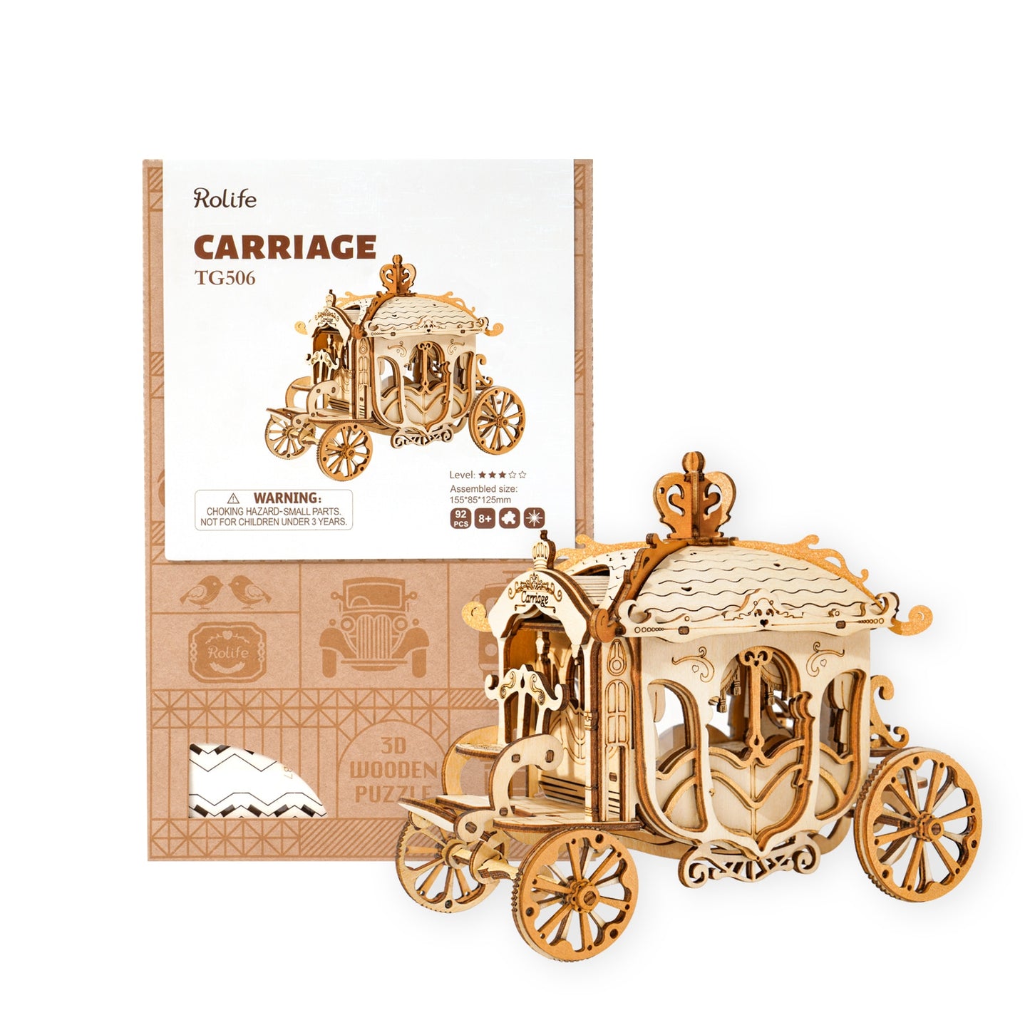 Robotime DIY Vintage Car | Tramcar | Carriage | Wooden Model Building Block Kits