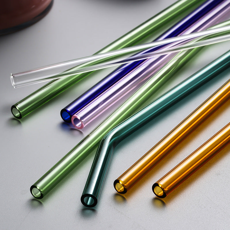 Reusable Borosilicate Glass Drinking Straws | 8 Colours