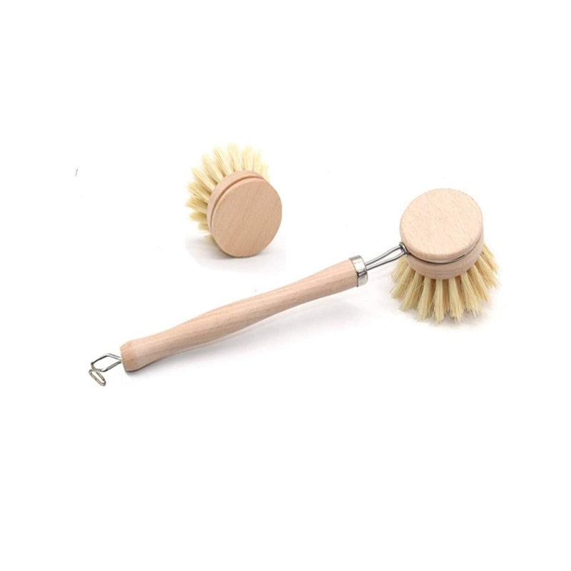 Plant Based Sisal Hemp Bamboo Scrub Cleaning Brush / Head Replacements