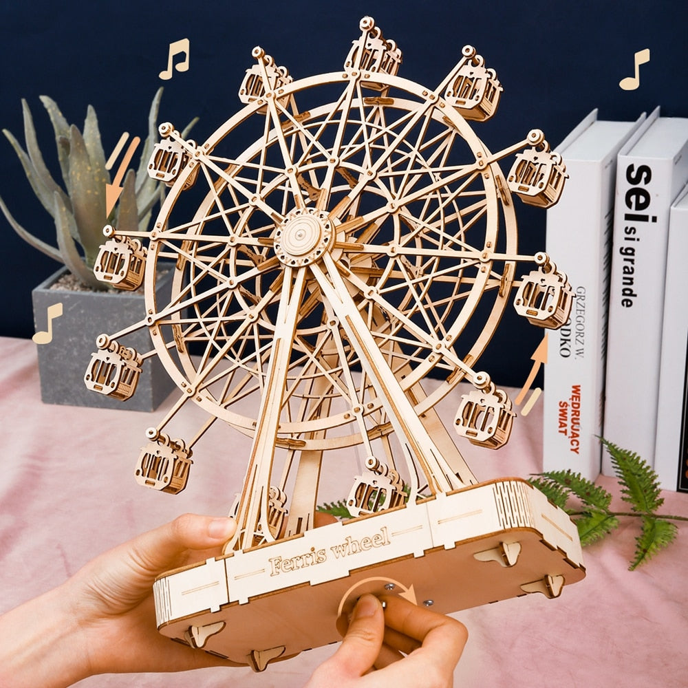 Robotime 232pcs Rotatable DIY 3D Ferris Wheel | Wooden Model Building Kit