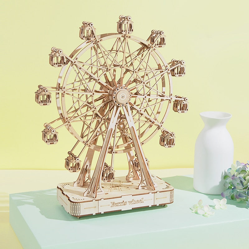 Robotime 232pcs Rotatable DIY 3D Ferris Wheel | Wooden Model Building Kit