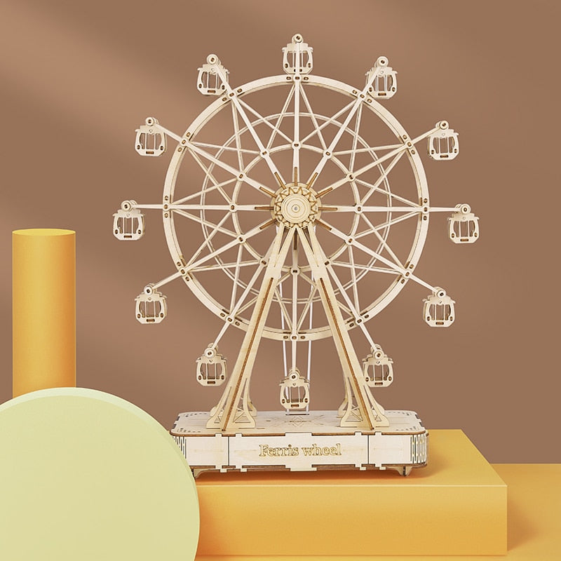 Robotime 232pcs Rotatable DIY 3D Ferris Wheel | Wooden Model Building Kit