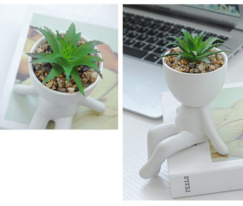 Nordic Cute Tree Man Pot Ceramic | Home Office