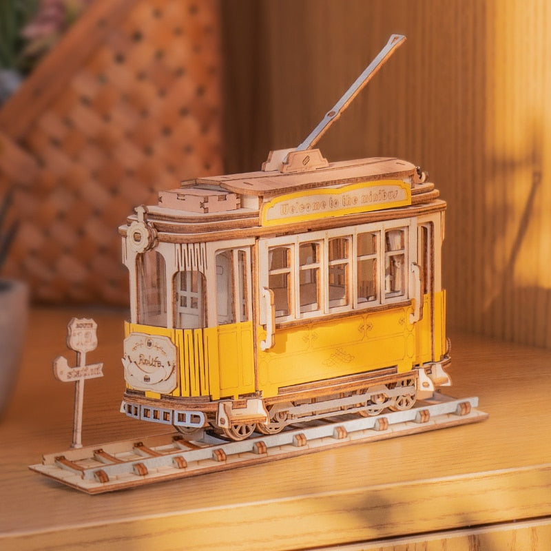 Robotime DIY Vintage Car | Tramcar | Carriage | Wooden Model Building Block Kits