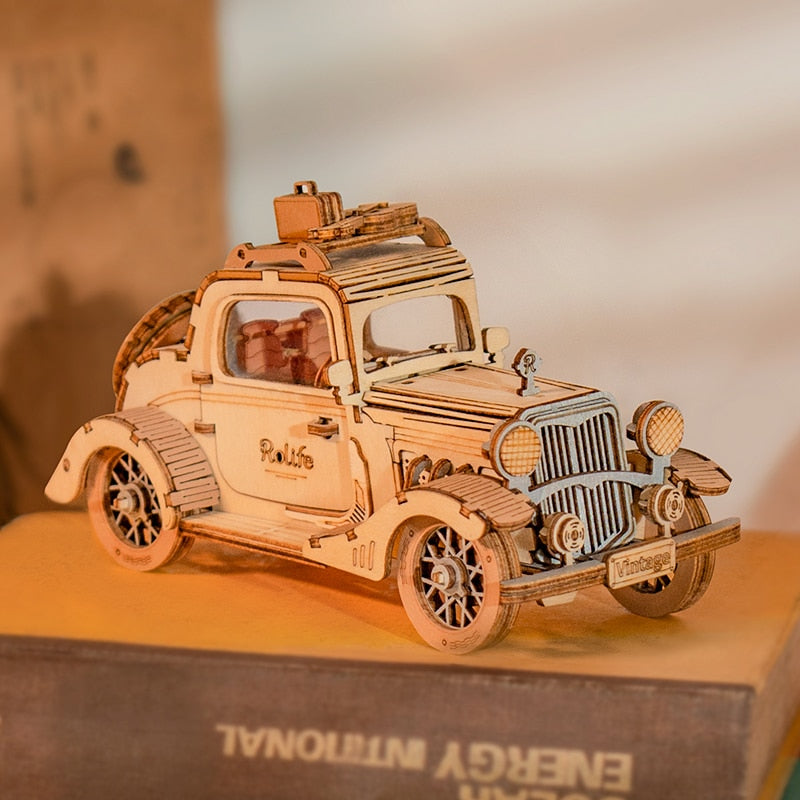 Robotime DIY Vintage Car | Tramcar | Carriage | Wooden Model Building Block Kits