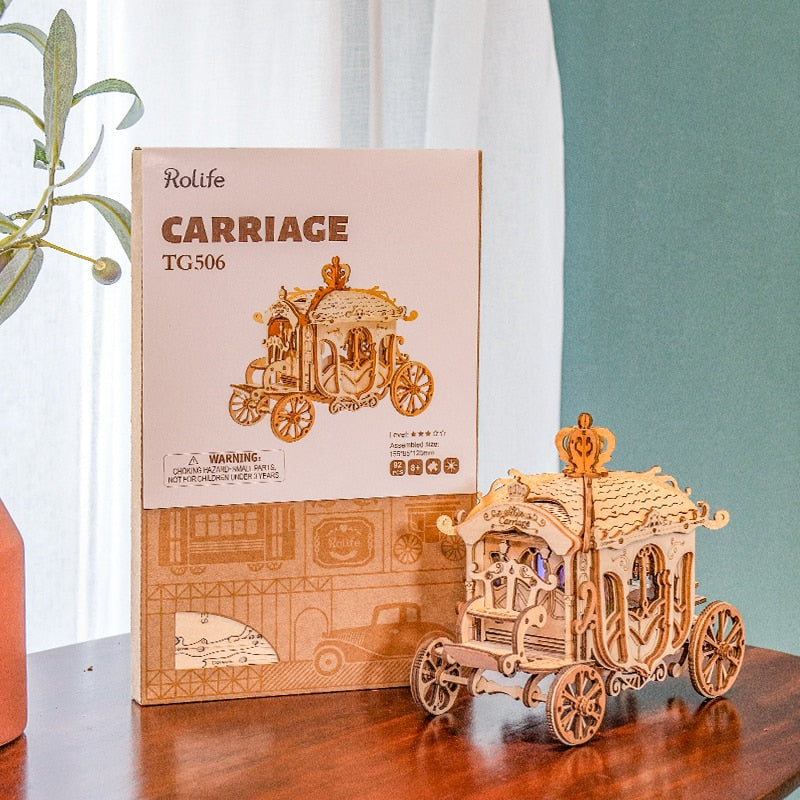 Robotime DIY Vintage Car | Tramcar | Carriage | Wooden Model Building Block Kits