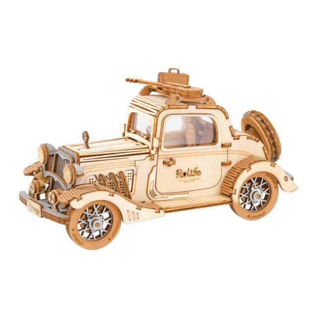 Robotime DIY Vintage Car | Tramcar | Carriage | Wooden Model Building Block Kits