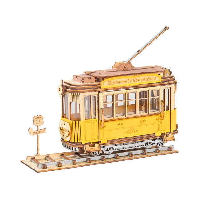 Robotime DIY Vintage Car | Tramcar | Carriage | Wooden Model Building Block Kits