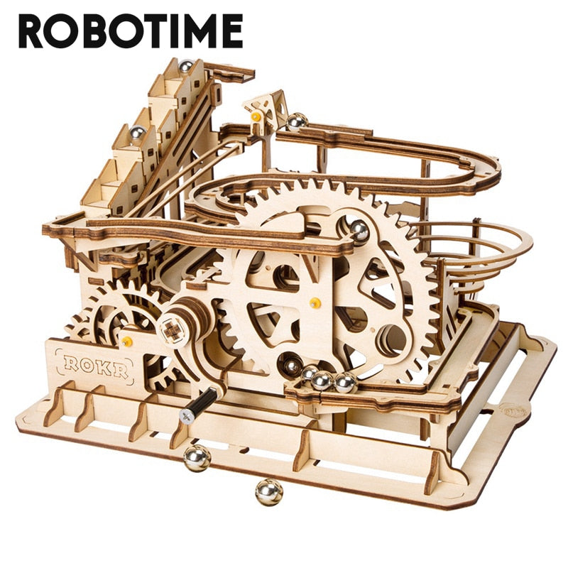 Robotime Marble Run DIY Waterwheel | Wooden Model Building Block Kit | 238pcs