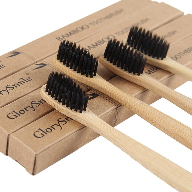 GlorySmile Biodegradable Bamboo Toothbrushes | 4pcs/set