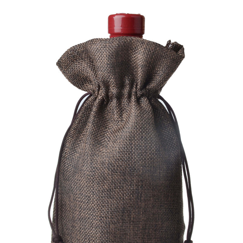Hessian Jute Wine Bottle Bags | 10pcs/set