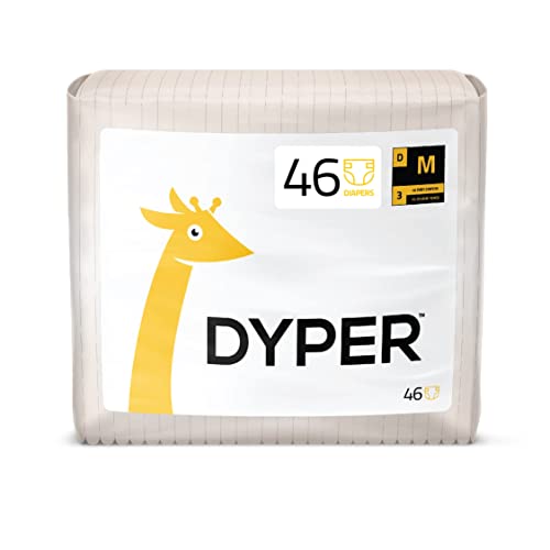DYPER Bamboo Baby Diapers Size 3 | Natural Honest Ingredients | Cloth Alternative | Day & Overnight | Plant-Based + Eco-Friendly | Hypoallergenic for Sensitive Newborn Skin | Unscented - 46 Count
