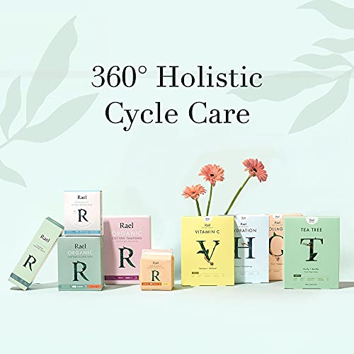Rael Organic Cotton Cover Pads - Regular Absorbency, Unscented, Ultra Thin Pads with Wings for Women (Regular, 42 Count)