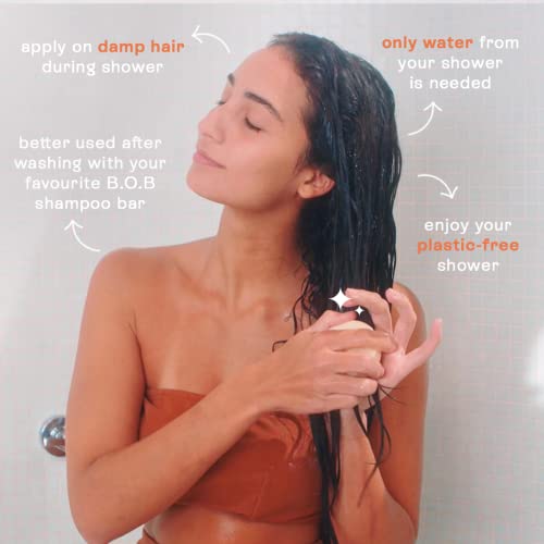 B.O.B Moisturizing Shampoo + Conditioner For Intense Moisture Bars, Natural & Clean Beauty, Vegan, Plant Based, Plastic Free, Ideal Ph Balance, Waterless & Zero Waste