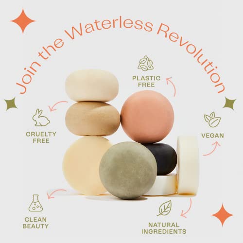 B.O.B Moisturizing Shampoo + Conditioner For Intense Moisture Bars, Natural & Clean Beauty, Vegan, Plant Based, Plastic Free, Ideal Ph Balance, Waterless & Zero Waste