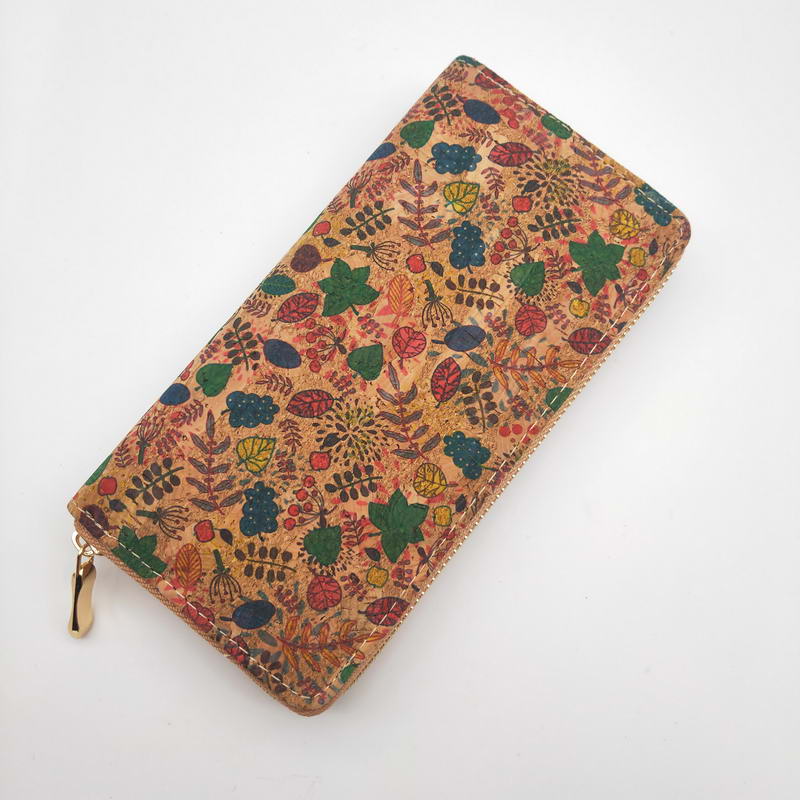 Portugal Tile Pattern Print Natural Cork Wallet