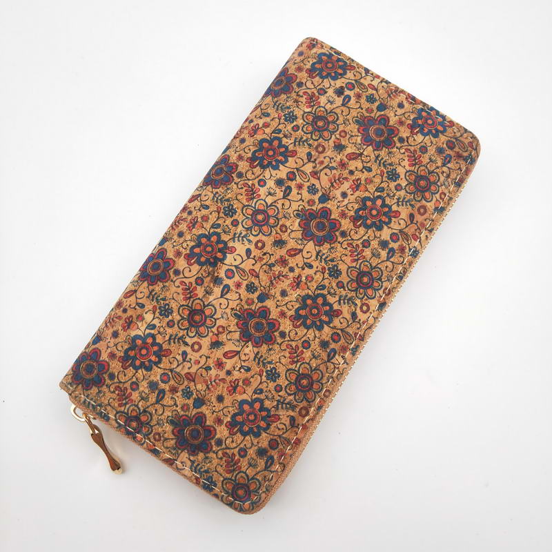 Portugal Tile Pattern Print Natural Cork Wallet