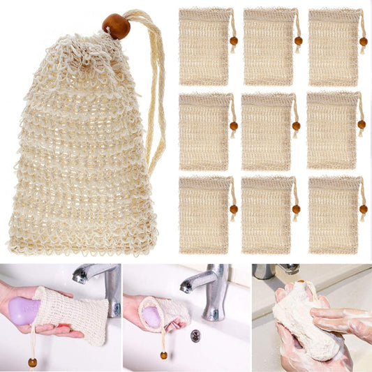 Natural Exfoliating Sisal Soap Bag | 2-5 pcs
