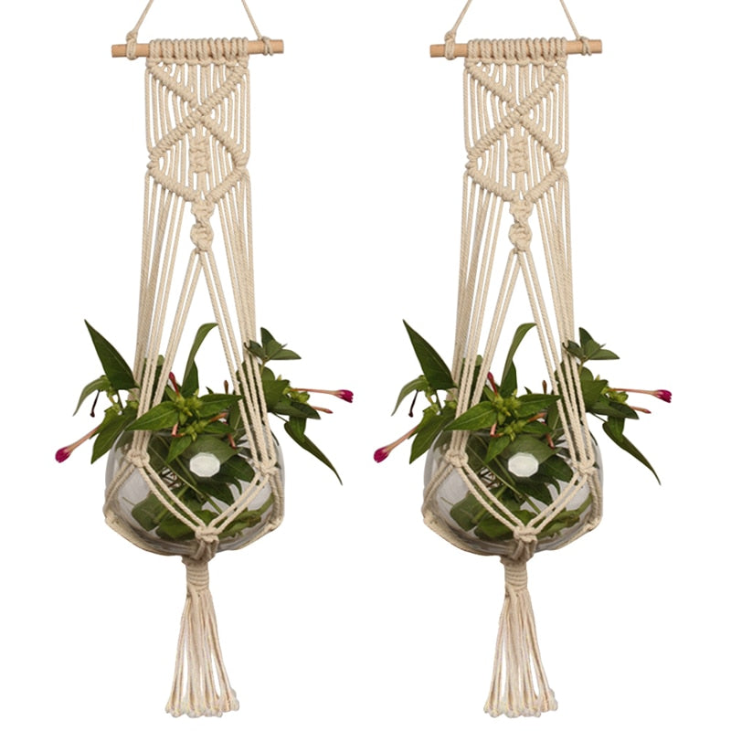 Large Handmade Hemp Rope Hanging Basket