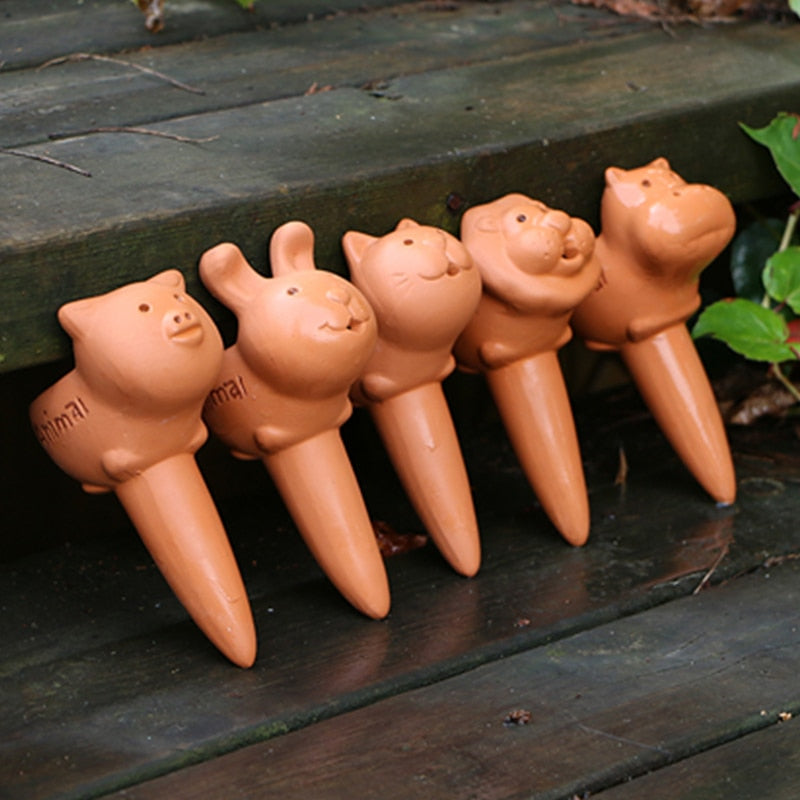 Cute Animal Terracotta Watering Spike | Irrigation Drippers