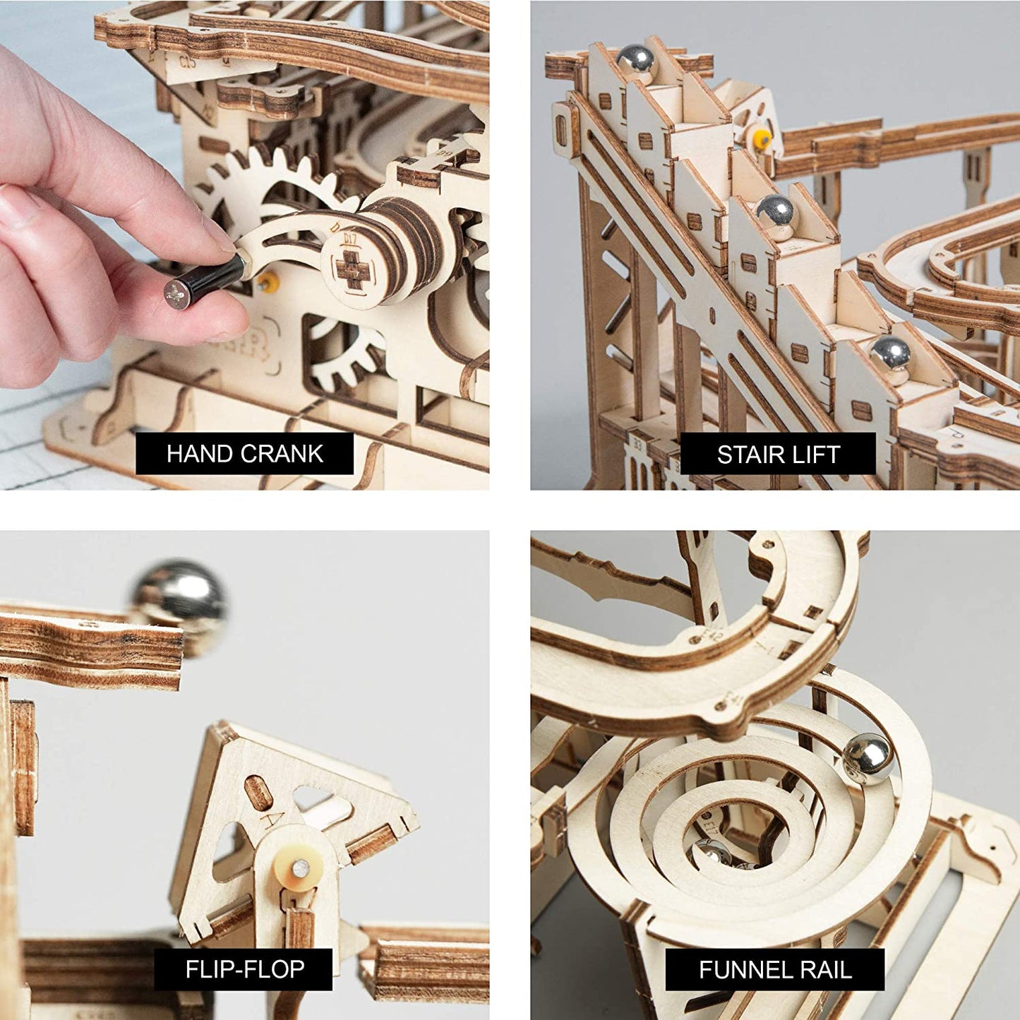 Robotime Marble Run DIY Waterwheel | Wooden Model Building Block Kit | 238pcs