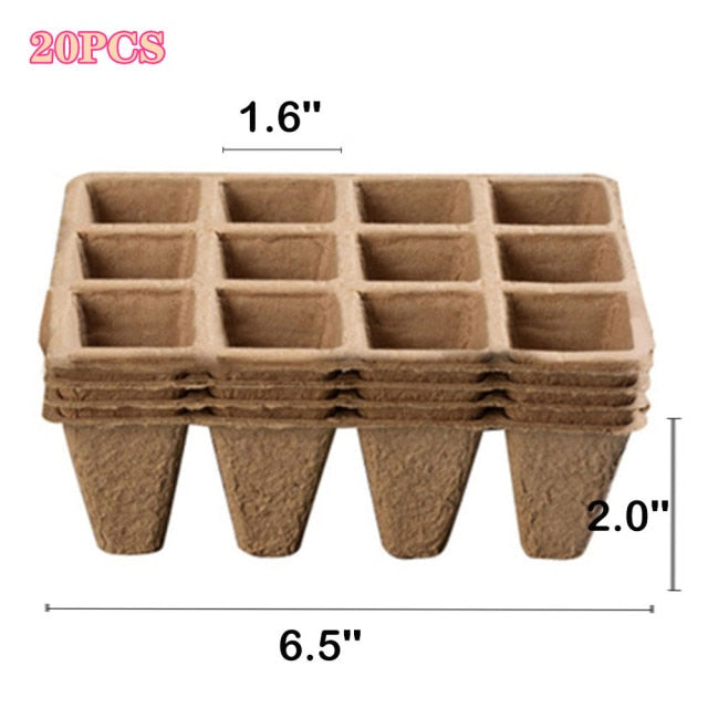 100pcs Organic Round Paper Peat Plant Seedling Starter Cups | Nursery Seed Planting Cups