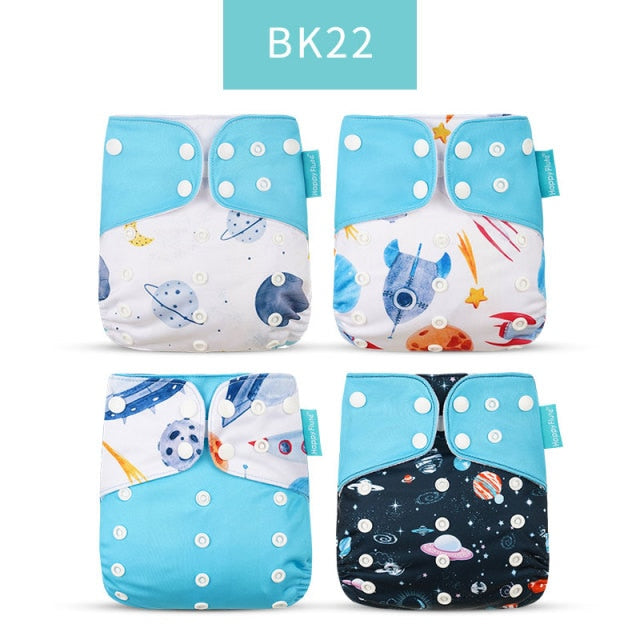 Washable Eco-Friendly Adjustable Waterproof Cloth Diaper | 0-2 Years 2-15kg | 4pcs